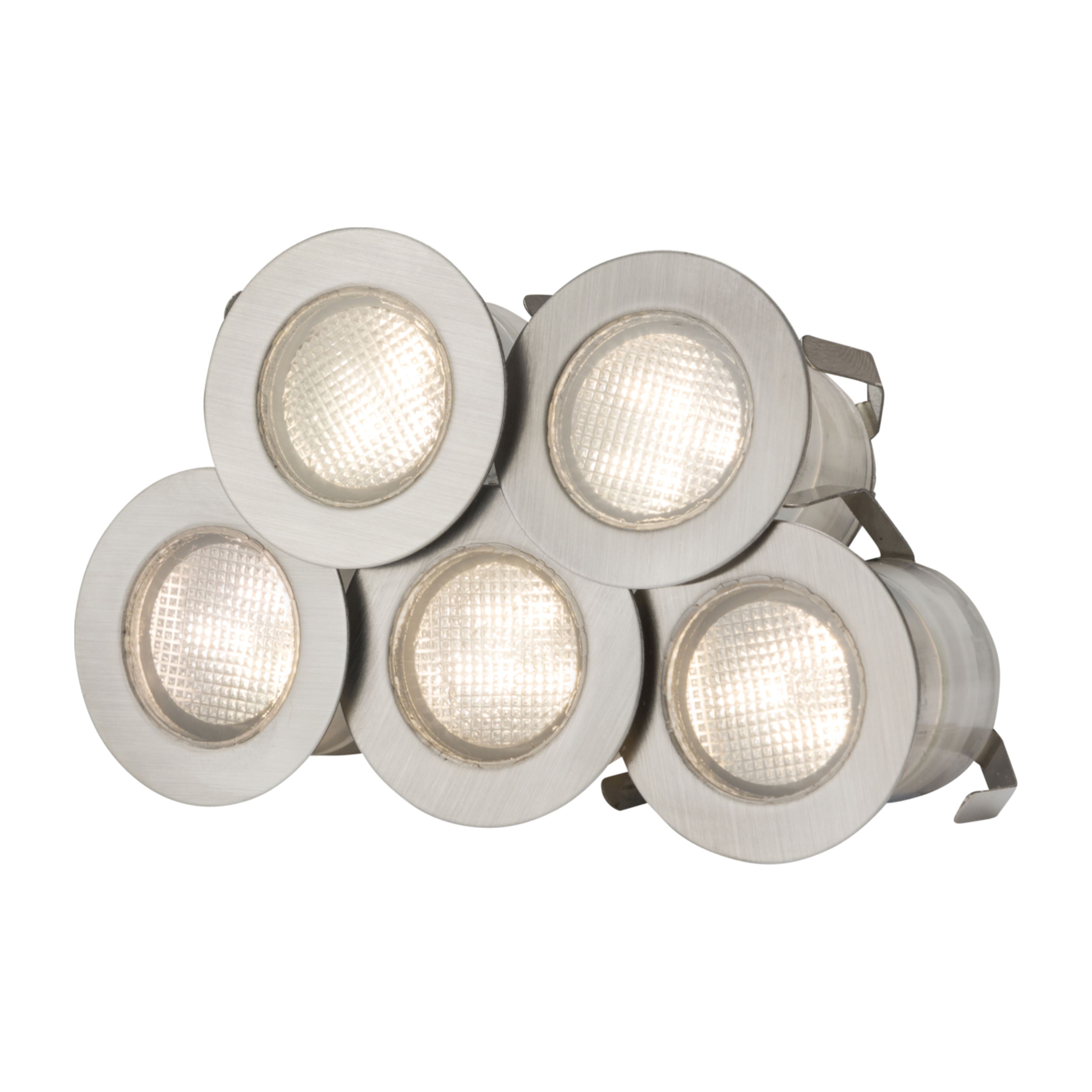 230V 10 x 0.2W Warm White Light Kit - Stainless Steel Ground Lights Knightsbridge 