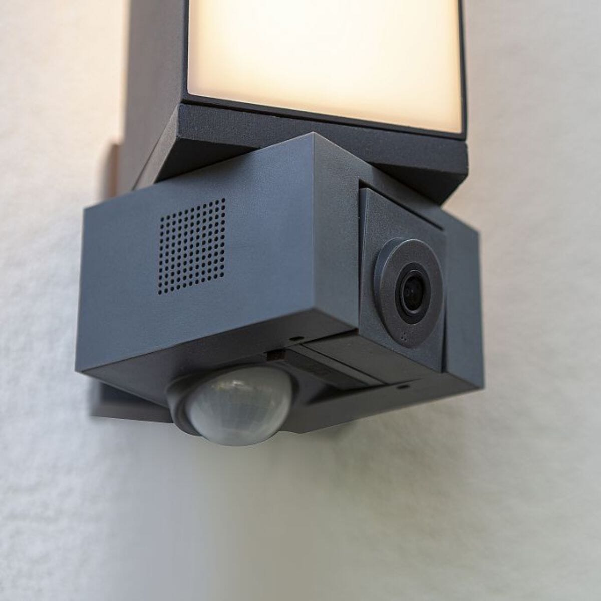 Cuba Wall Lamp With PIR Sensor - Matt Grey Wall Lights Lutec 