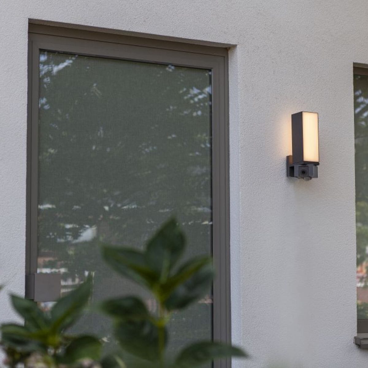 Cuba Wall Lamp With PIR Sensor - Matt Grey Wall Lights Lutec 