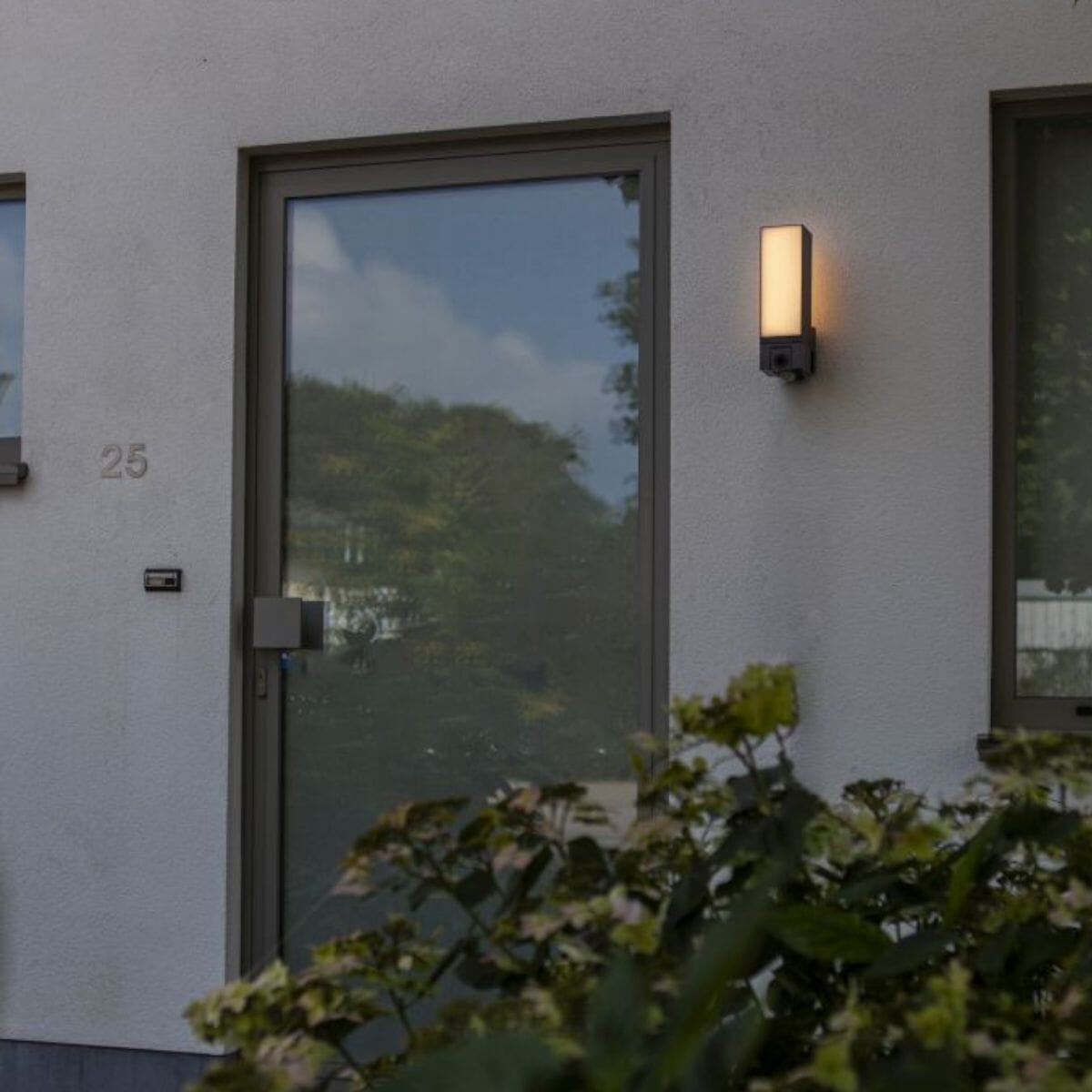 Cuba Wall Lamp With PIR Sensor - Matt Grey Wall Lights Lutec 