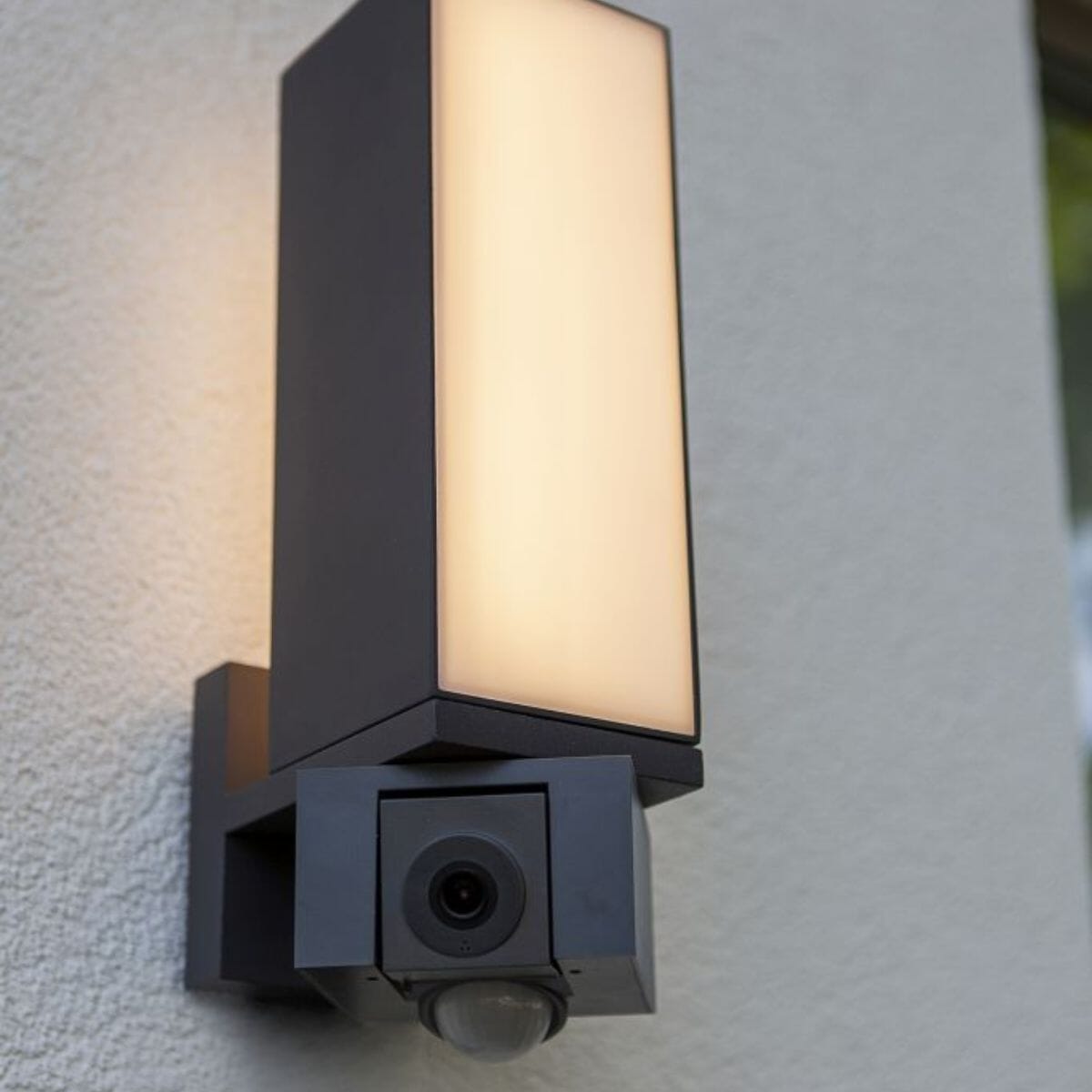 Cuba Wall Lamp With PIR Sensor - Matt Grey Wall Lights Lutec 