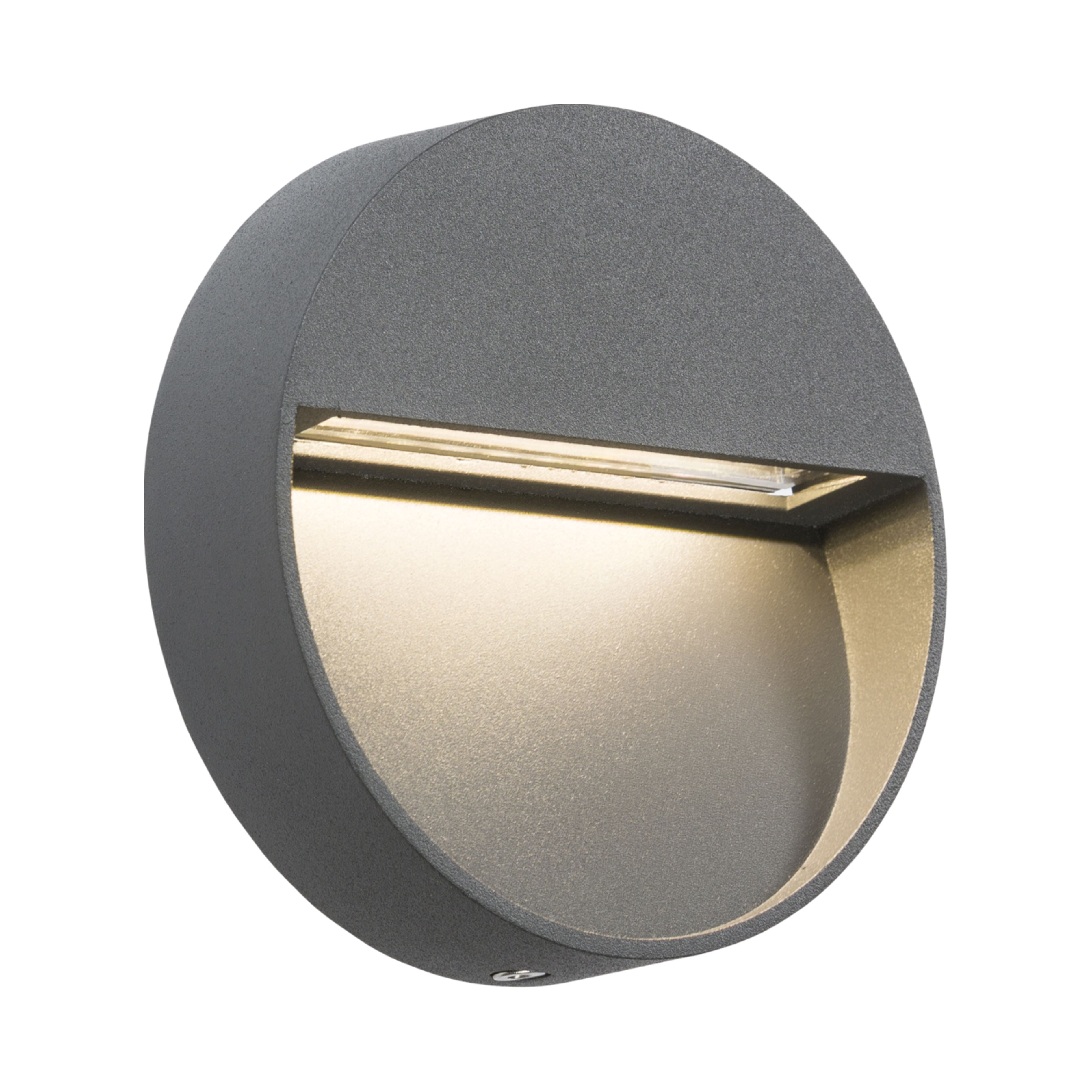 LED 3W Round Wall/Guide Light - Grey Wall Lights Knightsbridge 