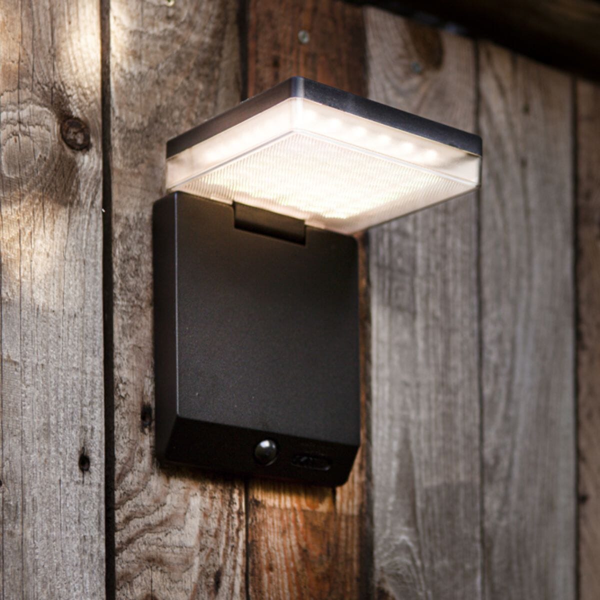 Moza Solar Portable Light With PIR Sensor - Matt Black Wall Lights Lutec 