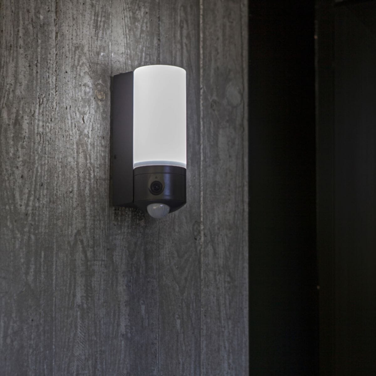 Pollux Wall Lamp With PIR Sensor & Camera - Dark Grey Wall Lights Lutec 