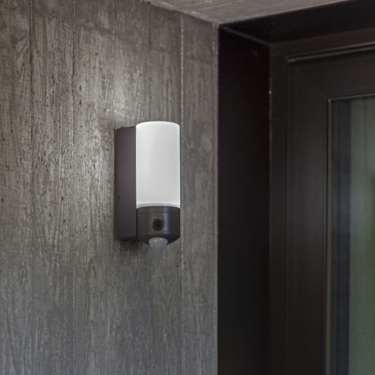 Pollux Wall Lamp With PIR Sensor & Camera - Dark Grey Wall Lights Lutec 