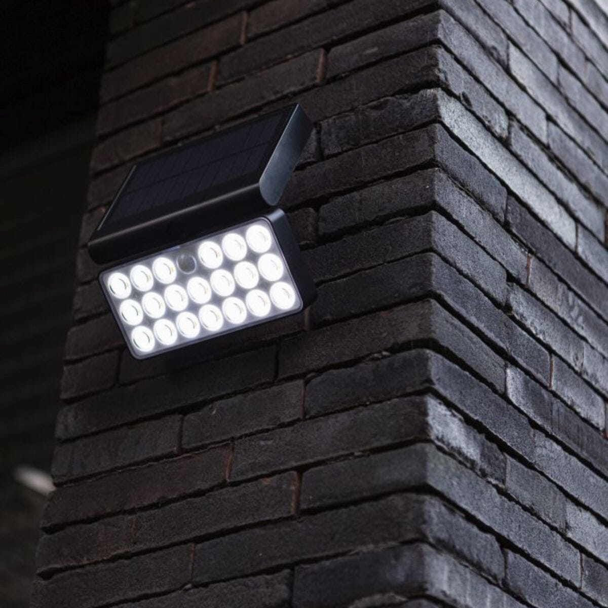 Tuda Solar Wall Light With PIR Sensor - Matt Black Wall Lights Lutec 