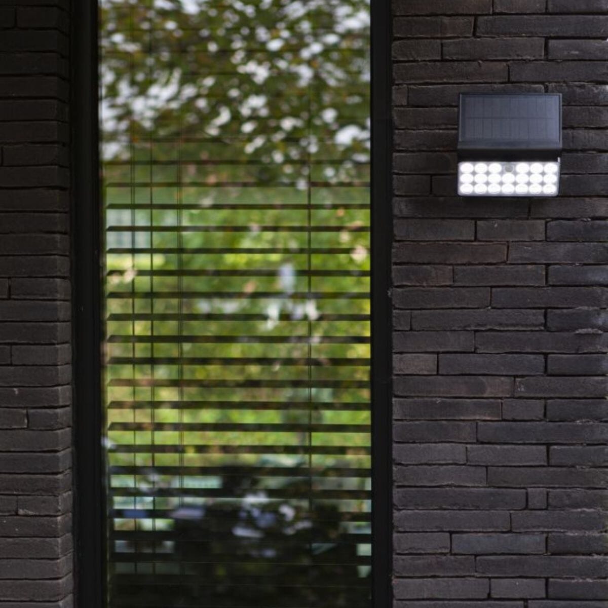 Tuda Solar Wall Light With PIR Sensor - Matt Black Wall Lights Lutec 