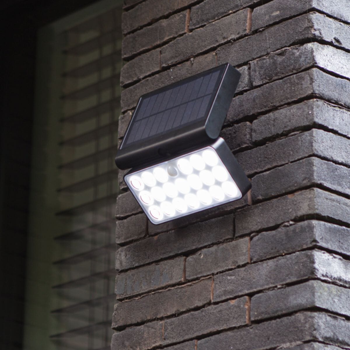 Tuda Solar Wall Light With PIR Sensor - Matt Black Wall Lights Lutec 